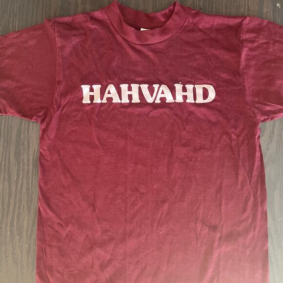 Bantam HAHVAHD Vintage Single Stitch Red T-shirt Unisex Medium - Picture 2 of 8